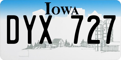 IA license plate DYX727