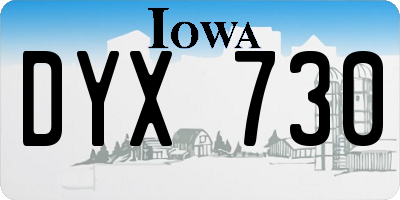 IA license plate DYX730