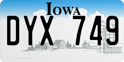 IA license plate DYX749