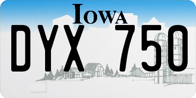 IA license plate DYX750