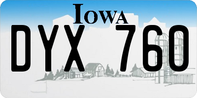 IA license plate DYX760