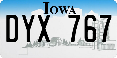 IA license plate DYX767