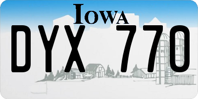 IA license plate DYX770