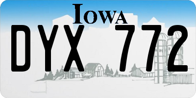 IA license plate DYX772