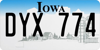 IA license plate DYX774