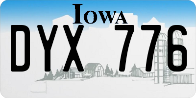 IA license plate DYX776