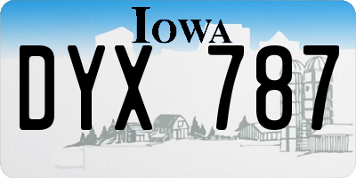 IA license plate DYX787