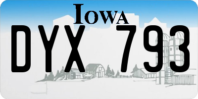 IA license plate DYX793