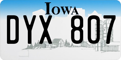 IA license plate DYX807