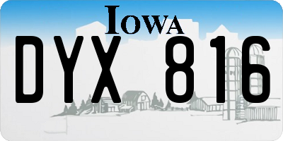 IA license plate DYX816