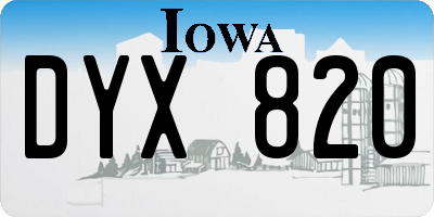 IA license plate DYX820