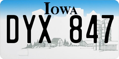 IA license plate DYX847