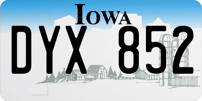 IA license plate DYX852