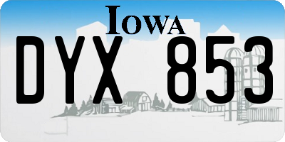 IA license plate DYX853