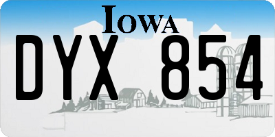 IA license plate DYX854