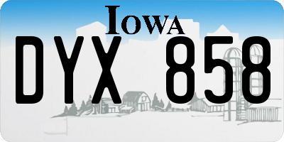 IA license plate DYX858