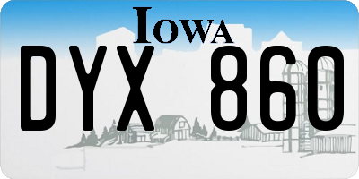 IA license plate DYX860