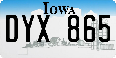 IA license plate DYX865