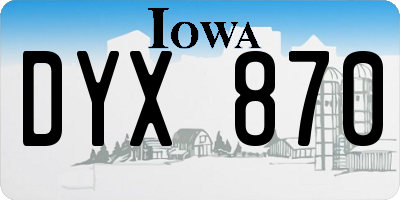 IA license plate DYX870