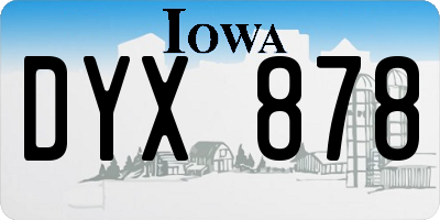 IA license plate DYX878