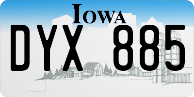 IA license plate DYX885