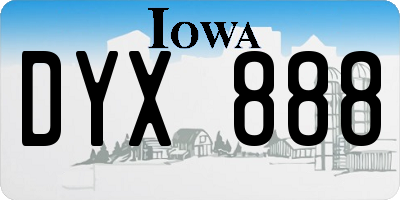 IA license plate DYX888