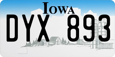 IA license plate DYX893