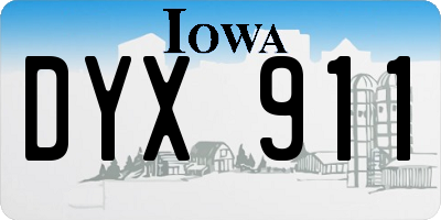 IA license plate DYX911