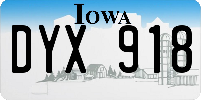 IA license plate DYX918