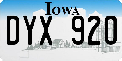 IA license plate DYX920