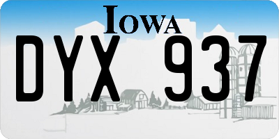 IA license plate DYX937