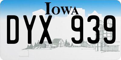 IA license plate DYX939