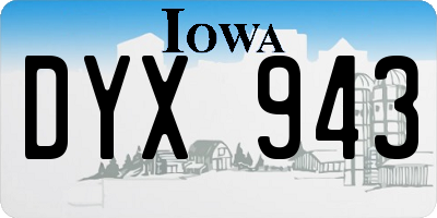 IA license plate DYX943