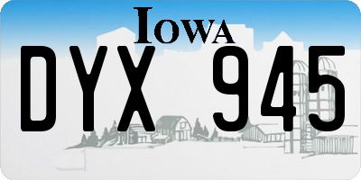 IA license plate DYX945