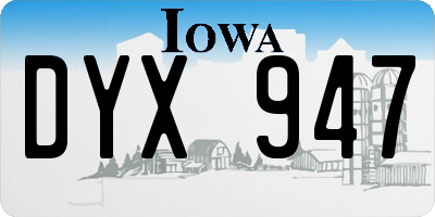 IA license plate DYX947