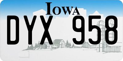 IA license plate DYX958