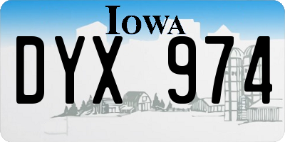IA license plate DYX974