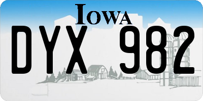 IA license plate DYX982