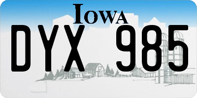IA license plate DYX985