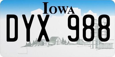 IA license plate DYX988