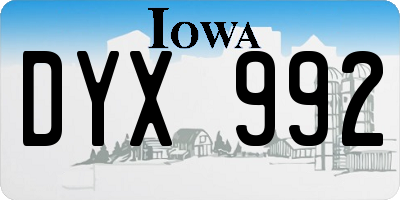 IA license plate DYX992