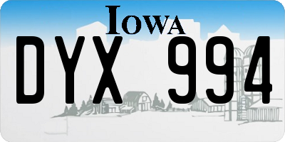 IA license plate DYX994