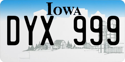 IA license plate DYX999