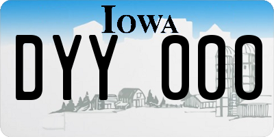 IA license plate DYY000