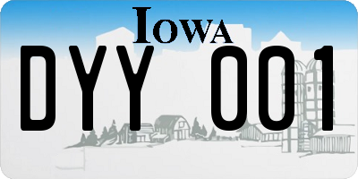 IA license plate DYY001