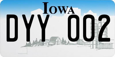 IA license plate DYY002