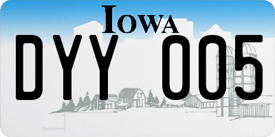 IA license plate DYY005