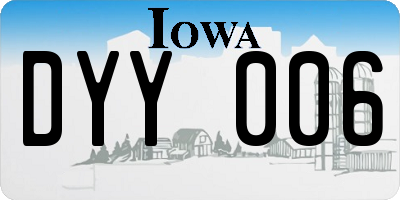 IA license plate DYY006