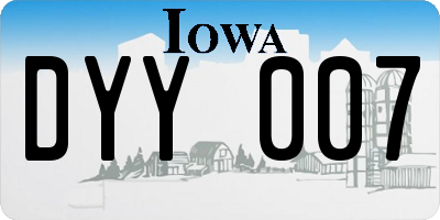 IA license plate DYY007