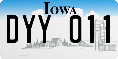IA license plate DYY011